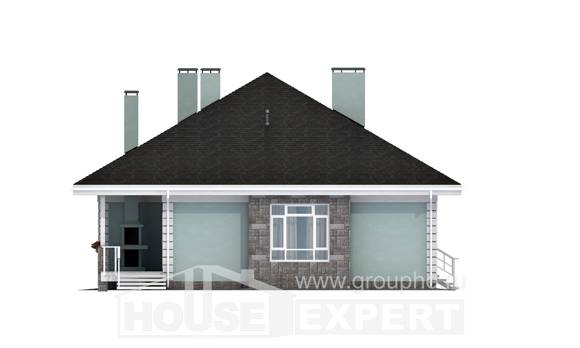 135-003-Л Проект одноэтажного дома, простой дом из блока Актау, House Expert