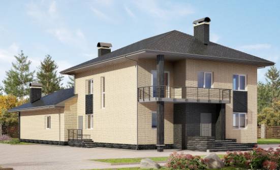 305-003-Л Проект двухэтажного дома, большой коттедж из поризованных блоков Костанай | Проекты домов от House Expert