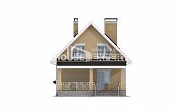 130-004-П Проект двухэтажного дома с мансардным этажом, простой домик из газосиликатных блоков Шымкент, House Expert