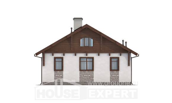 080-002-Л Проект одноэтажного дома, доступный загородный дом из газобетона, House Expert