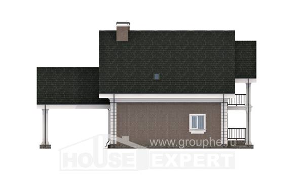 140-003-П Проект двухэтажного дома с мансардным этажом и гаражом, красивый дом из пеноблока, House Expert