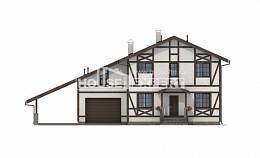 250-002-Л Проект двухэтажного дома мансардой, гараж, просторный коттедж из кирпича, Актобе