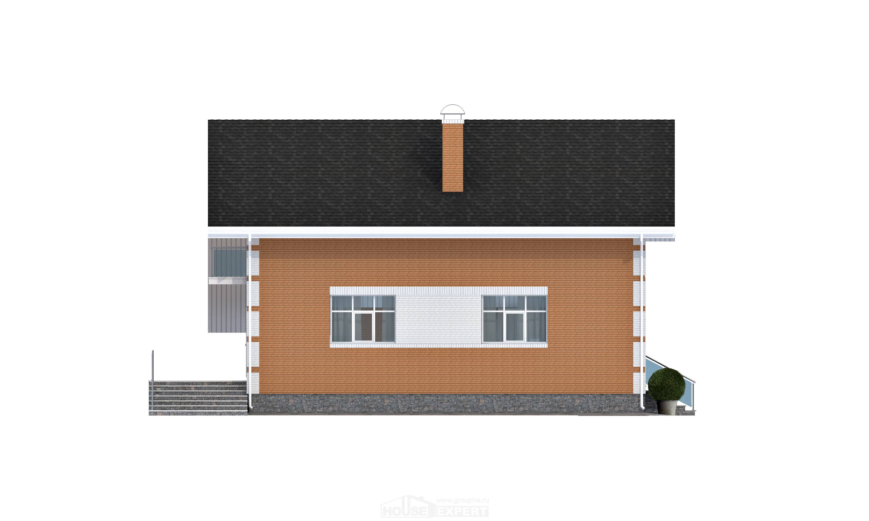 190-006-П Проект двухэтажного дома с мансардным этажом и гаражом, уютный домик из поризованных блоков, House Expert