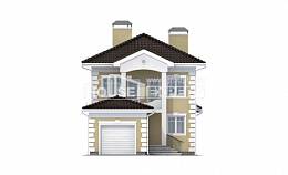 150-006-Л Проект двухэтажного дома и гаражом, простой загородный дом из керамзитобетонных блоков Актау, House Expert
