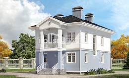 120-001-П Проект двухэтажного дома, красивый загородный дом из пеноблока Кызылорда, House Expert