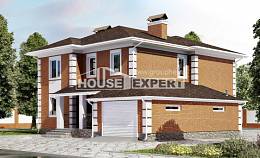 220-004-Л Проект двухэтажного дома и гаражом, красивый дом из кирпича Караганда, House Expert