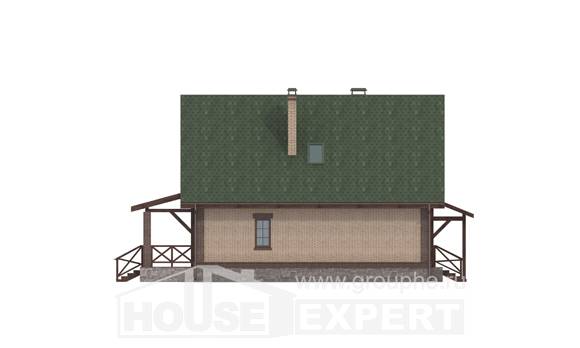 160-011-П Проект двухэтажного дома с мансардой, небольшой загородный дом из блока, Семей