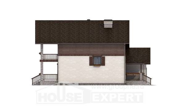 200-003-П Проект двухэтажного дома и гаражом, классический загородный дом из керамзитобетонных блоков Шымкент, House Expert