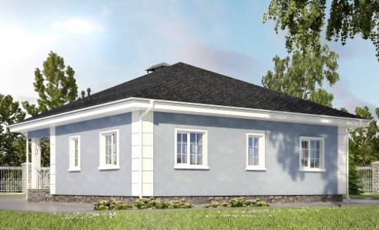 100-001-П Проект одноэтажного дома, бюджетный загородный дом из бризолита, Петропавловск