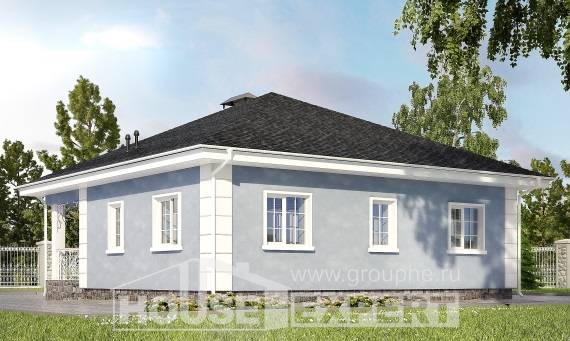 100-001-П Проект одноэтажного дома, экономичный коттедж из керамзитобетонных блоков, Кызылорда