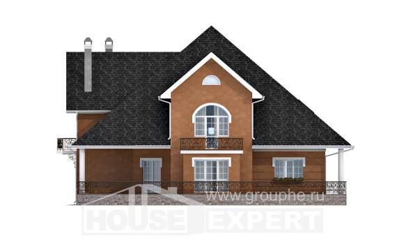 310-001-П Проект двухэтажного дома мансардой, огромный домик из поризованных блоков Павлодар, House Expert