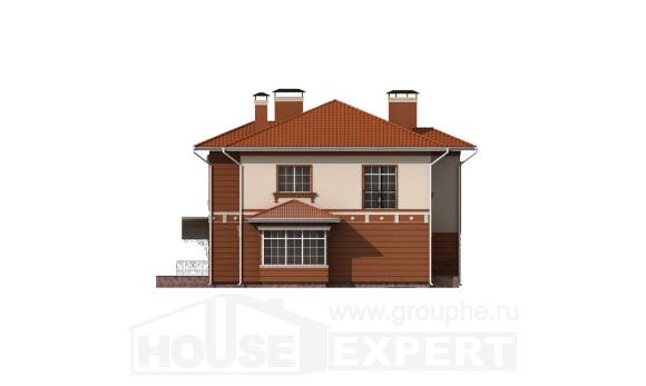 285-001-Л Проект двухэтажного дома и гаражом, красивый загородный дом из кирпича Туркестан, House Expert