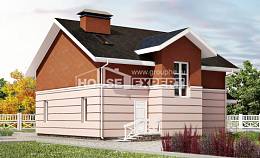 155-009-Л Проект двухэтажного дома мансардный этаж, бюджетный загородный дом из пеноблока, House Expert