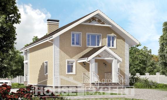 150-007-Л Проект двухэтажного дома мансардой, доступный дом из пеноблока, Атырау