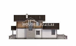 170-004-Л Проект двухэтажного дома с мансардным этажом и гаражом, доступный загородный дом из арболита из бревен Темиртау, House Expert