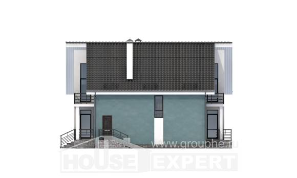 170-006-П Проект двухэтажного дома мансардой, простой загородный дом из газосиликатных блоков, Талдыкорган
