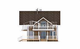 130-001-П Проект двухэтажного дома мансардный этаж, небольшой загородный дом из дерева, Семей