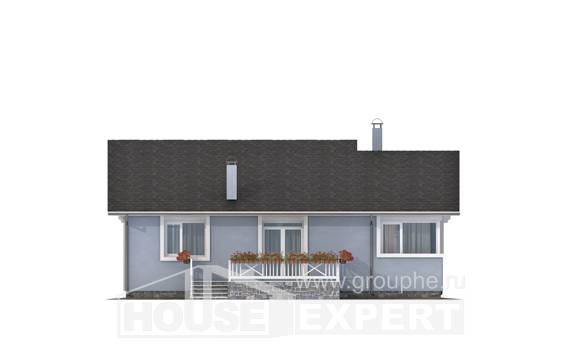 110-003-Л Проект одноэтажного дома, компактный коттедж из керамзитобетонных блоков, Караганда