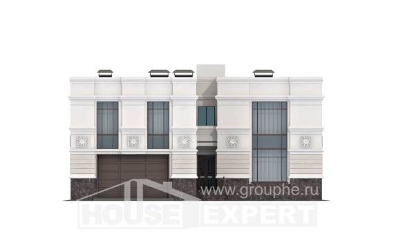 400-005-Л Проект двухэтажного дома, гараж, красивый коттедж из кирпича, Кокшетау