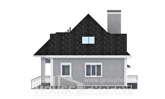 135-001-Л Проект двухэтажного дома с мансардным этажом и гаражом, уютный коттедж из кирпича, Алма-Ата