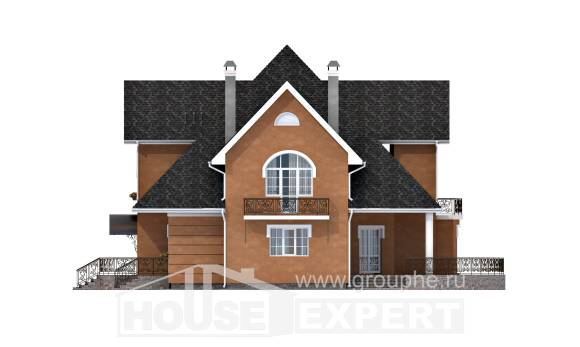 310-001-П Проект двухэтажного дома с мансардным этажом, красивый домик из керамзитобетонных блоков, Уральск