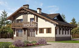 190-007-Л Проект двухэтажного дома мансардой и гаражом, современный загородный дом из кирпича, House Expert