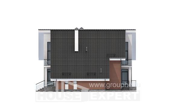 200-007-П Проект двухэтажного дома с мансардным этажом и гаражом, уютный домик из твинблока, House Expert