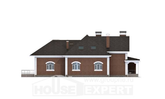 400-003-П Проект двухэтажного дома с мансардным этажом, большой коттедж из поризованных блоков Талдыкорган, House Expert