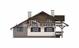 220-005-П Проект двухэтажного дома мансардой и гаражом, современный дом из кирпича Алма-Ата, House Expert