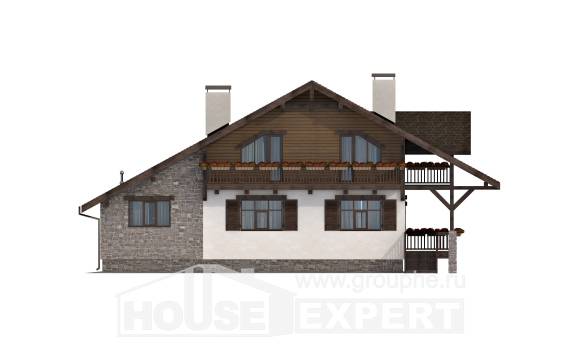 220-005-П Проект двухэтажного дома и гаражом, средний коттедж из кирпича, Тараз