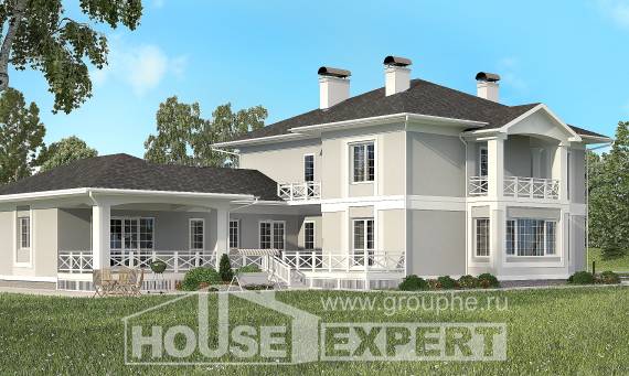 360-001-П Проект двухэтажного дома и гаражом, красивый домик из кирпича Темиртау, House Expert