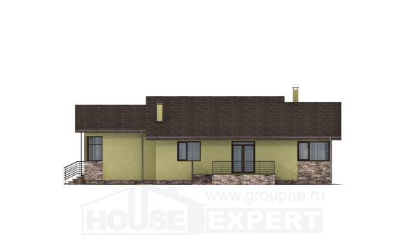 130-007-Л Проект одноэтажного дома, недорогой домик из керамзитобетонных блоков Петропавловск, House Expert