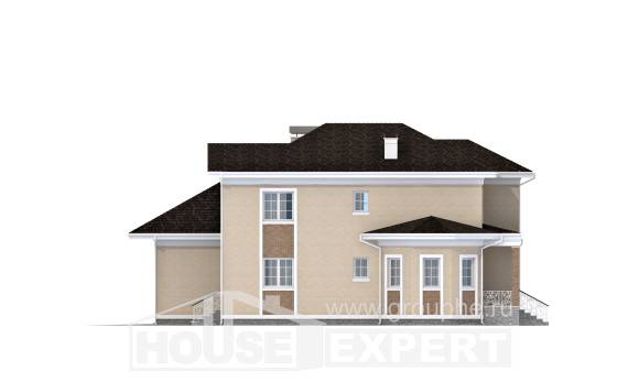 335-001-Л Проект двухэтажного дома и гаражом, огромный коттедж из кирпича, Актау