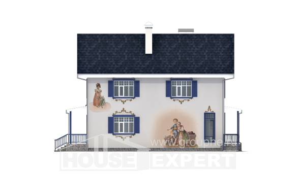 180-003-П Проект двухэтажного дома, красивый коттедж из кирпича, House Expert