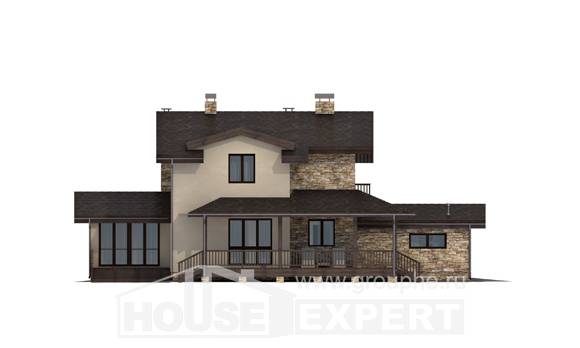 220-001-Л Проект двухэтажного дома с мансардным этажом, гараж, простой домик из поризованных блоков Атырау, House Expert