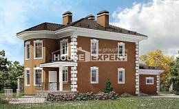 150-006-П Проект двухэтажного дома и гаражом, скромный дом из газосиликатных блоков Караганда, House Expert
