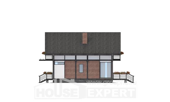 170-007-П Проект двухэтажного дома с мансардой, недорогой загородный дом из бревен, House Expert