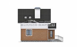 070-001-Л Проект двухэтажного дома мансардой, крохотный домик из поризованных блоков, House Expert