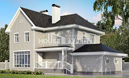 190-001-Л Проект двухэтажного дома, гараж, простой домик из кирпича Экибастуз, House Expert