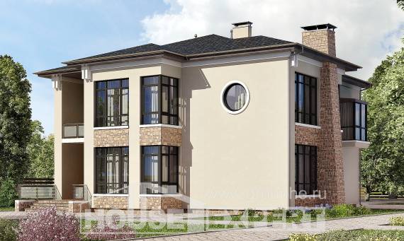 300-005-Л Проект двухэтажного дома, огромный дом из кирпича Павлодар, House Expert