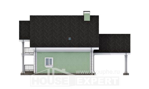 140-003-Л Проект двухэтажного дома мансардой и гаражом, классический домик из керамзитобетонных блоков, Талдыкорган