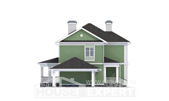 170-001-Л Проект двухэтажного дома, гараж, доступный коттедж из керамзитобетонных блоков, House Expert