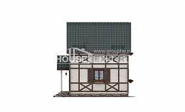060-002-П Проект двухэтажного дома с мансардой, уютный коттедж из бревен Туркестан, House Expert