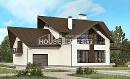 300-002-П Проект двухэтажного дома мансардный этаж, гараж, современный дом из керамзитобетонных блоков Талдыкорган, House Expert