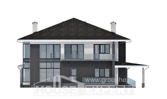 245-002-П Проект двухэтажного дома и гаражом, классический дом из теплоблока, House Expert