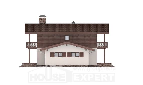180-018-Л Проект двухэтажного дома мансардой и гаражом, доступный коттедж из блока, Атырау