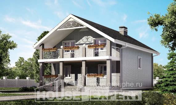 150-007-П Проект двухэтажного дома с мансардным этажом, недорогой дом из пеноблока, Кызылорда