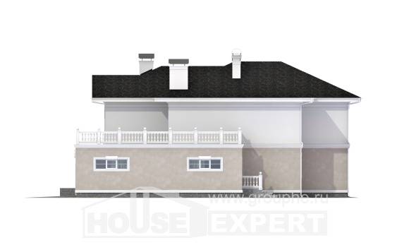 340-002-П Проект двухэтажного дома, гараж, огромный коттедж из кирпича, Атырау