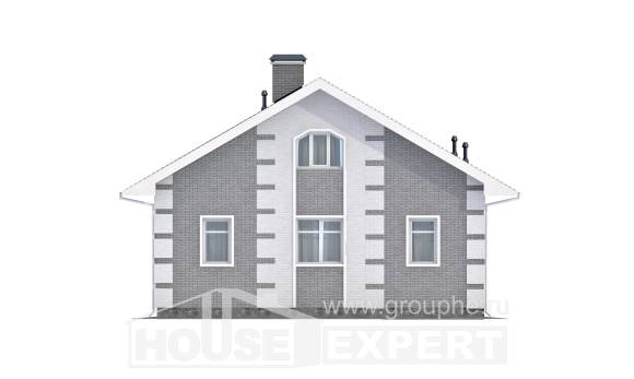 115-001-Л Проект двухэтажного дома с мансардным этажом, небольшой коттедж из теплоблока, Актау