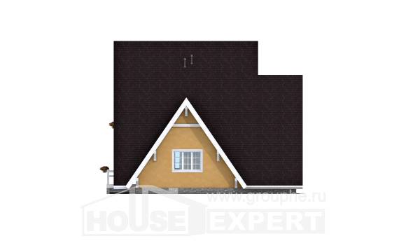 155-008-П Проект двухэтажного дома с мансардой, скромный домик из дерева, Караганда
